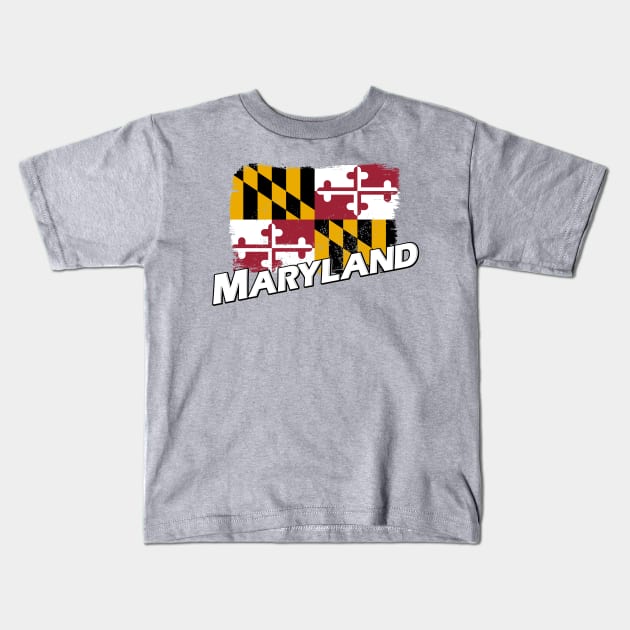 Maryland flag Kids T-Shirt by PVVD